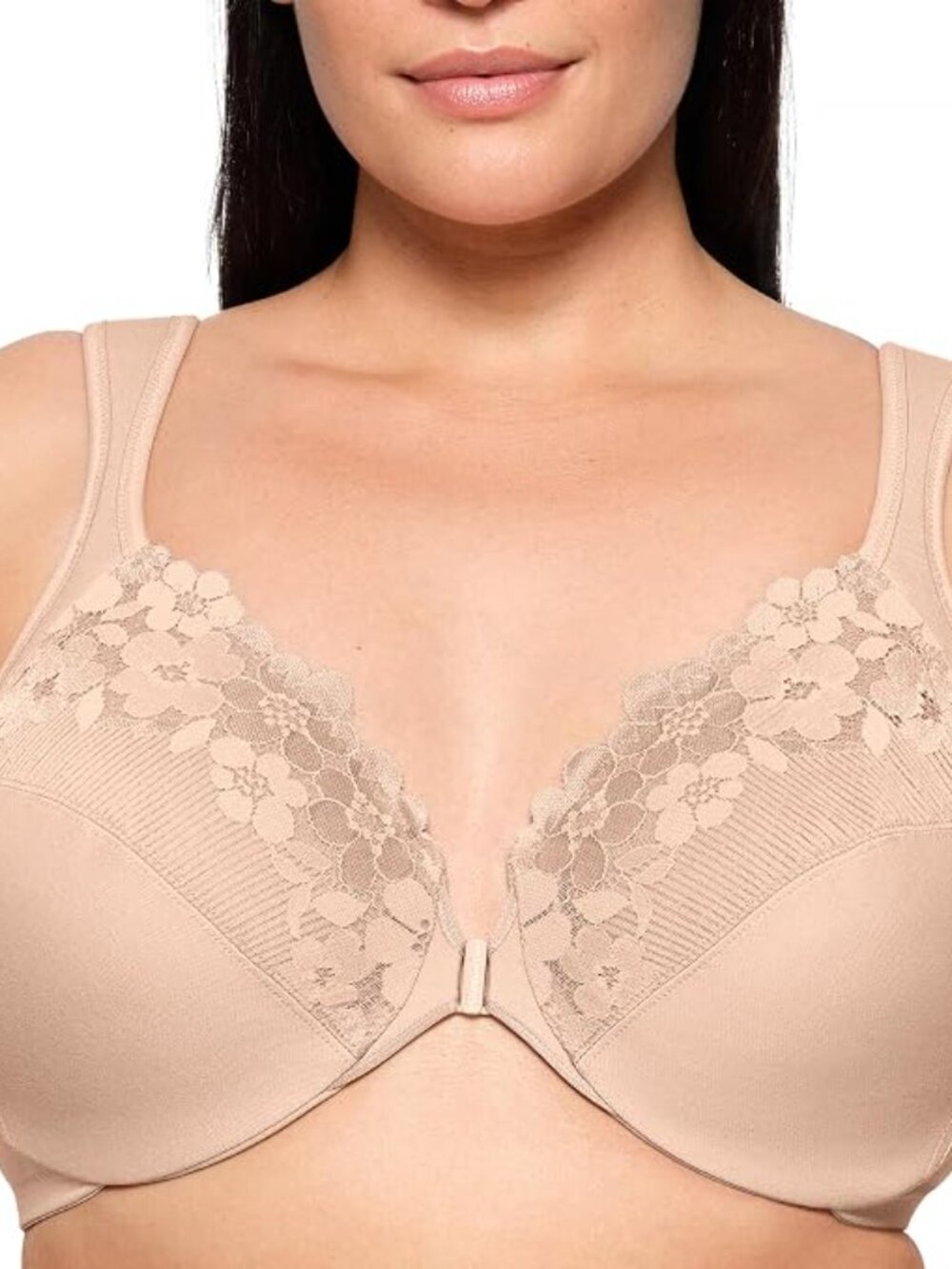 ✨Glamorise 1241 Front-Closure Cotton Wonderwire Bra Underwire 36D NWOT